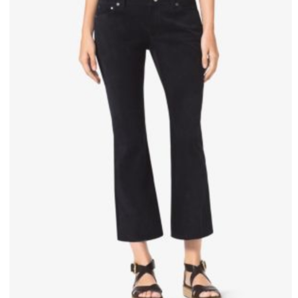 Suede, Low waist, Cropped pants